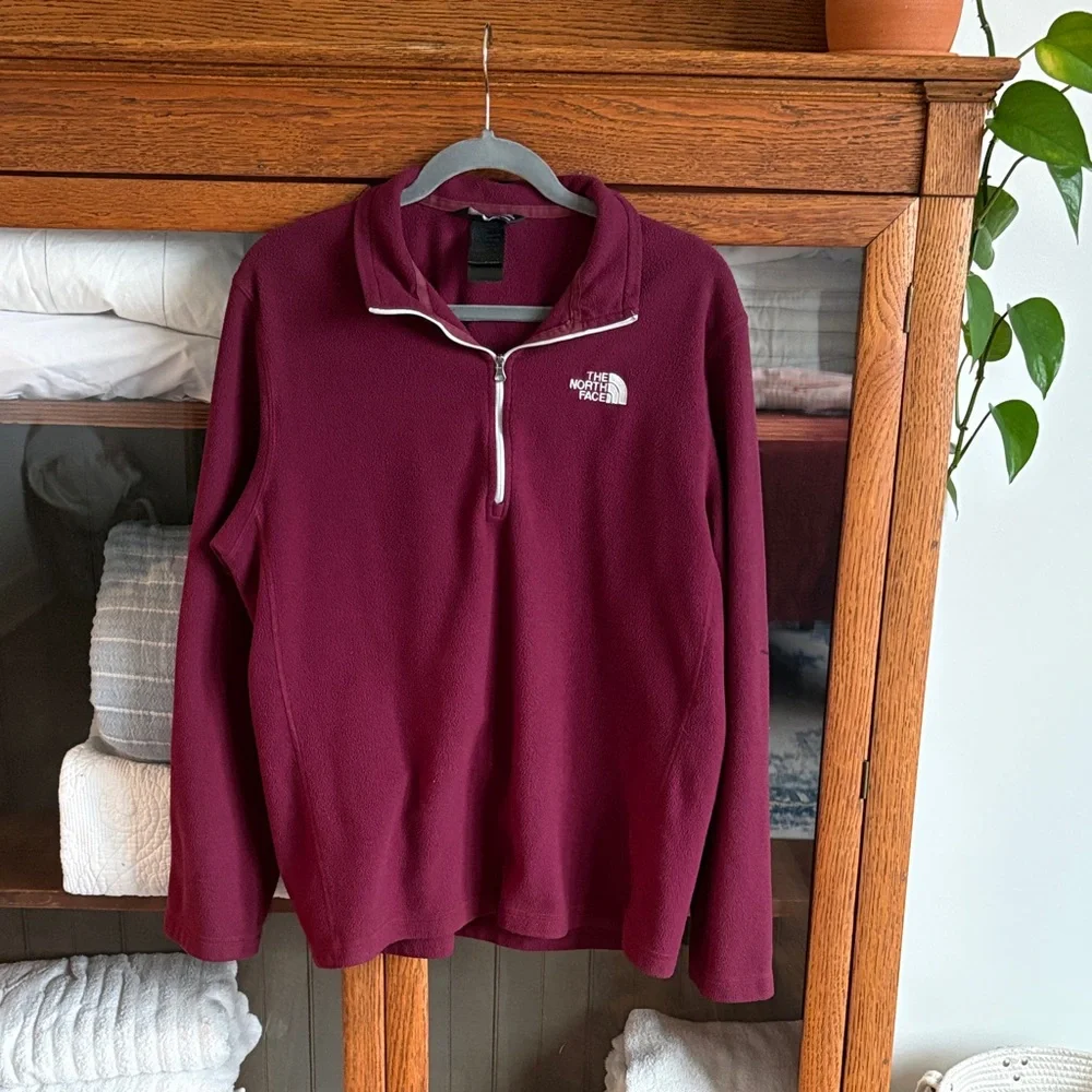 The North Face Burgundy Quarter-Zip Fleece